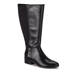 BARETRAPS Womens Black Studded Stretch Madelyn Almond Toe Block Heel Boots 5 M